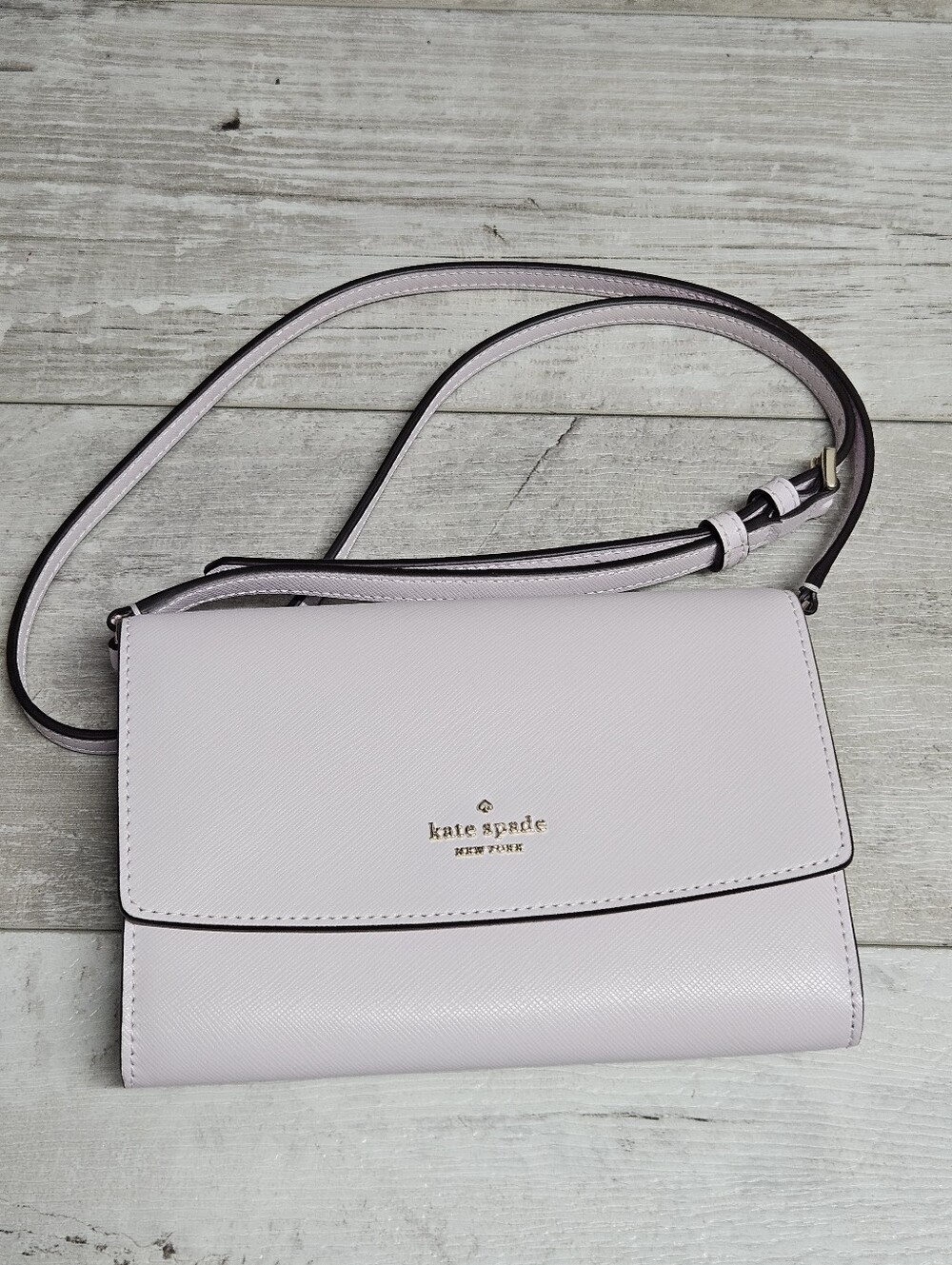 Kate Spade Perry Leather Crossbody Pale Amethyst Lavender